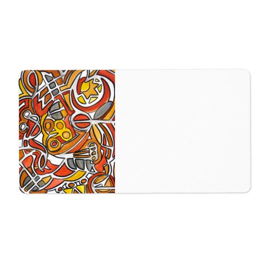 砂漠のサンハンド色彩の鮮やか抽象芸術幾何学的アート ラベル (正面)