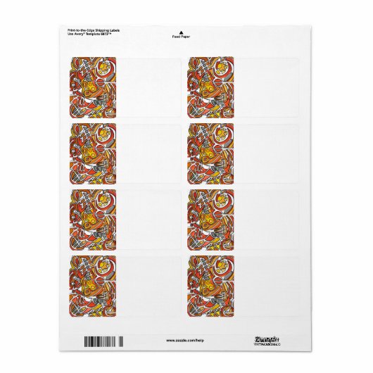 砂漠のサンハンド色彩の鮮やか抽象芸術幾何学的アート ラベル (フルシート)