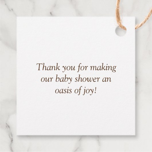 砂漠のシックな赤ちゃんシャワー フェイバータグ (裏面)