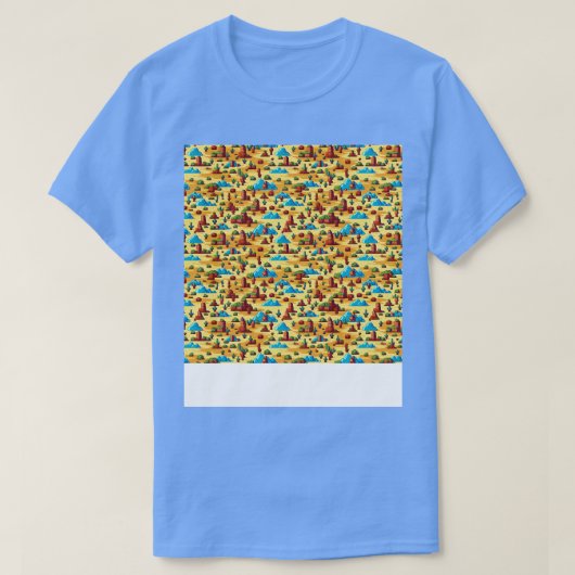 砂漠のシームレスなパターン砂Dune Sahara流砂 Tシャツ (デザイン正面)