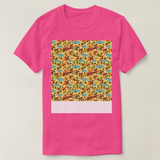 砂漠のシームレスなパターン砂Dune Sahara流砂 Tシャツ (デザイン正面)