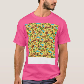 砂漠のシームレスなパターン砂Dune Sahara流砂 Tシャツ