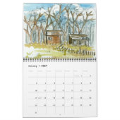 砂漠のスケッチ旅行ネバダの水の色を探索 カレンダー (1月 2027)