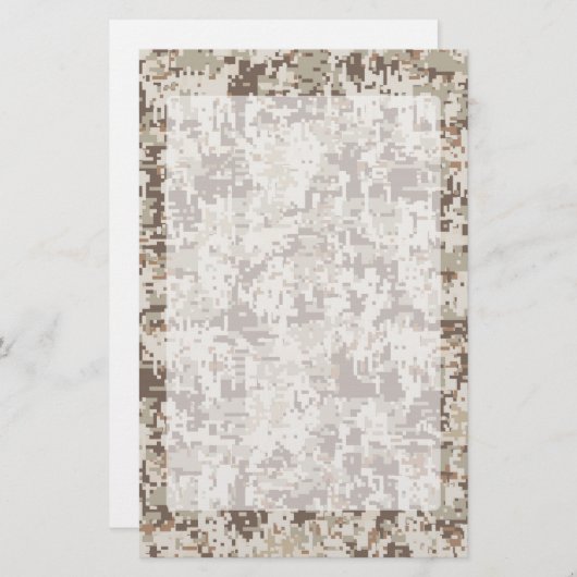 砂漠のスタイルのデジタルカムフラージュ 便箋 (正面/裏面)
