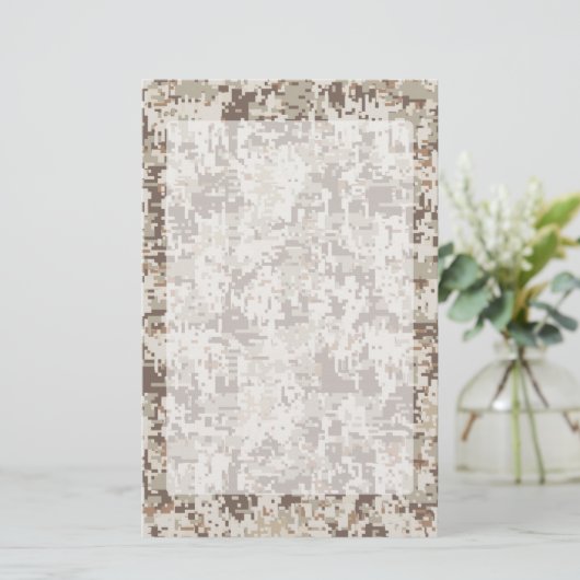 砂漠のスタイルのデジタルカムフラージュ 便箋 (スタンド正面)