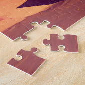 砂漠のスターナイト上空の宇宙紫と青の霧 ジグソーパズル (側面)