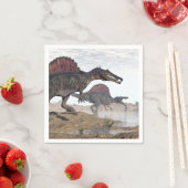 砂漠のスピノサウルス恐竜 – 3D 描写 スタンダードカクテルナプキン (インサイチュ)