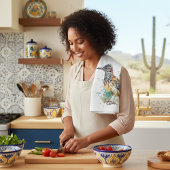 砂漠のスピリット、水の色のロードランナー キッチンタオル