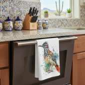 砂漠のスピリット、水の色のロードランナー キッチンタオル