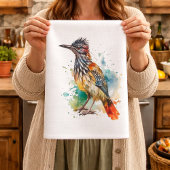 砂漠のスピリット、水の色のロードランナー キッチンタオル