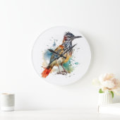 砂漠のスピリット、水の色のロードランナー ラージ壁時計 (ホーム)