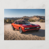 砂漠のスポーツカー ポストカード (正面)
