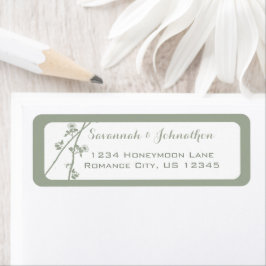 砂漠のセージ野草または任意の色の差出人住所 ラベル