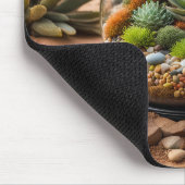 砂漠のテラリウムとサボテン マウスパッド (コーナー)