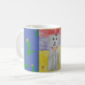 砂漠のテーマ犬のデザインのコーヒー・マグ コーヒーマグカップ (正面左)