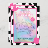 「砂漠のディスコ」スコッツデール独身パーティーの招待状 招待状 (正面/裏面)