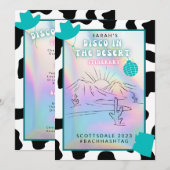 「砂漠のディスコ」スコッツデール独身パーティー計画 招待状 (正面/裏面)