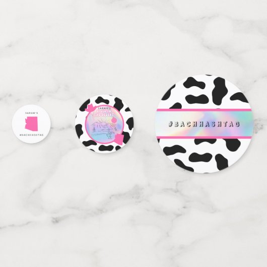 「砂漠のディスコ」バチェロレッテパーティーテーブルコンフェッティ コンフェッティ (裏面)