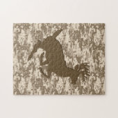 砂漠のデジタルカムフラージュのシカの迷彩柄パターン ジグソーパズル (横)