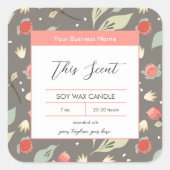 砂漠のトロピカル離れ抽象芸術キャンドルラベル スクエアシール (正面)