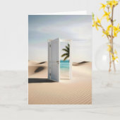 砂漠のドアから熱帯の楽園 カード (黄色い花)