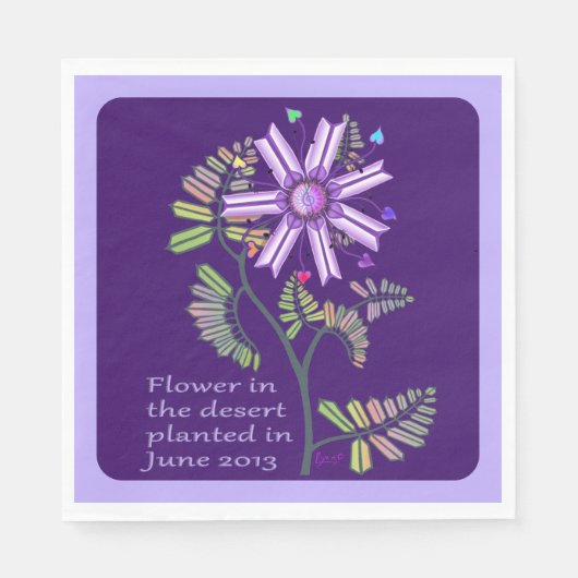 砂漠のナプキンスの花 スタンダードランチョンナプキン (正面)