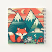 砂漠のハグ - 夕焼けに笑うキツネのキャンプ ノートブック (裏面)