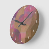 砂漠のバラアーチ – 暖かい抽象芸術ジオメトリ ラウンド壁時計 (傾斜)
