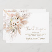 砂漠のバラパンパスグラスベビーシャワー書道 サンキューカード (正面/裏面)