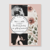 砂漠のバラピンク&グリーンフローラ日付を保存 (正面)