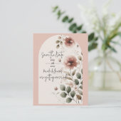 砂漠のバラピンク&グリーンフローラ日付を保存 案内ポストカード (スタンド正面)