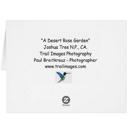 "砂漠のバラ園" (裏面横)