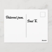 砂漠のビッグホーン羊とサボテンの漫画 ポストカード (裏面)