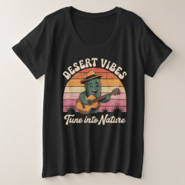 砂漠のビーべス - 自然と調和する プラスサイズTシャツ