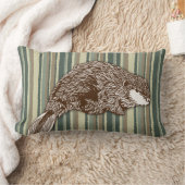 砂漠のビーバーは縞で飾ります ランバークッション (ブランケット)