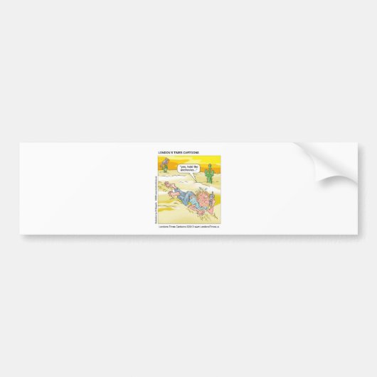 砂漠のピザおかしなマグカップ、ティー、カード、ギフト バンパーステッカー (正面)