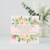 砂漠のピンクの水気が多い結婚式 招待状 (スタンド正面)