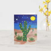 砂漠のファンキークリスマス カード (黄色い花)