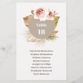 砂漠のフローラボホ結婚のシーティングチャート (裏面)