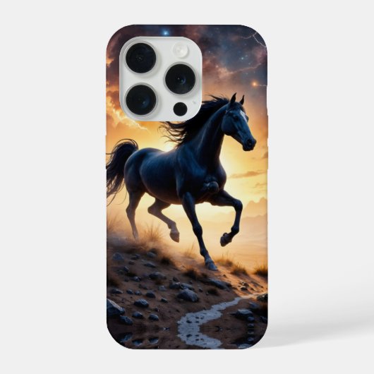 砂漠のブラックストリオーネ  iPhoneケース (裏面)