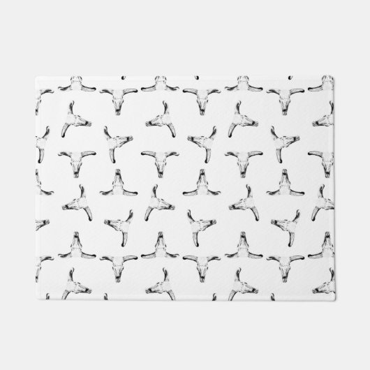 砂漠のブル・ホーンのスカルの西部のテーマ ドアマット (正面)