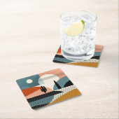 砂漠のミラージュ スクエアペーパーコースター (インサイチュ)