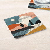 砂漠のミラージュ スクエアペーパーコースター (アングル)