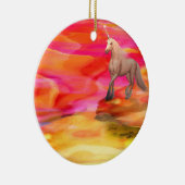 砂漠のユニコ絵を描ン セラミックオーナメント (右)