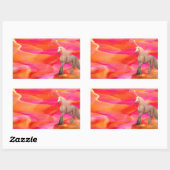 砂漠のユニコ絵を描ン 長方形シール (シート)