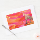 砂漠のユニコ絵を描ン 長方形シール (封筒)