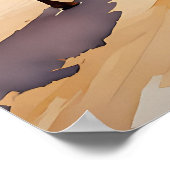 砂漠のラクダのキャラバン、ボホ旅行風景 ポスター (角)