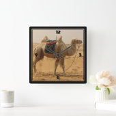 砂漠のラクダ スクエア壁時計 (ホーム)