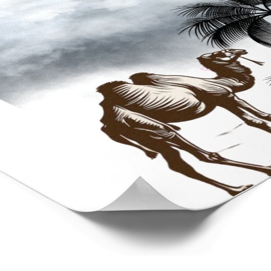 砂漠のラクダ ポスター (角)