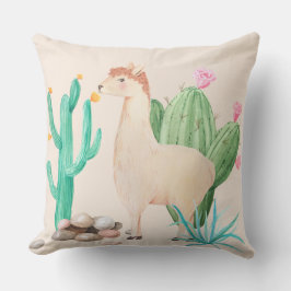 砂漠のラマ ケーキの花 自然 クッション
